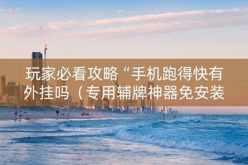 玩家必看攻略“手机跑得快有外挂吗（专用辅牌神器免安装）