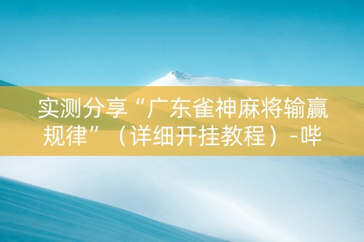 实测分享“广东雀神麻将输赢规律”（详细开挂教程）-哔哩哔哩