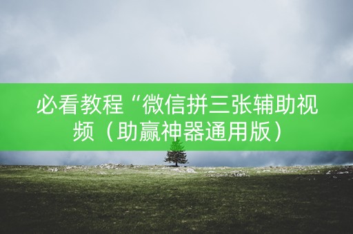 必看教程“微信拼三张辅助视频（助赢神器通用版）