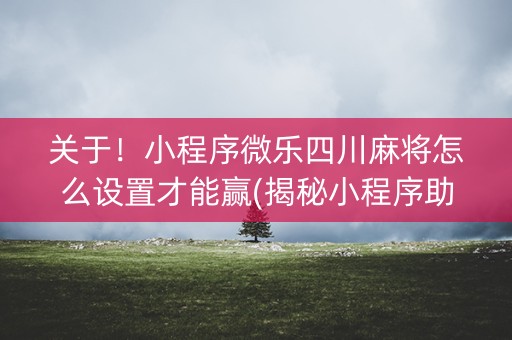 关于！小程序微乐四川麻将怎么设置才能赢(揭秘小程序助赢软件)