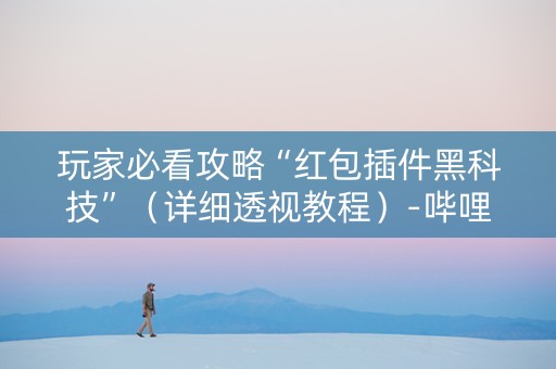 玩家必看攻略“红包插件黑科技”（详细透视教程）-哔哩哔哩