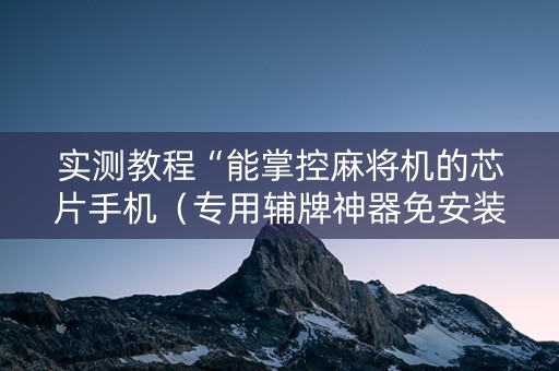 实测教程“能掌控麻将机的芯片手机（专用辅牌神器免安装）