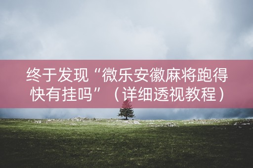 终于发现“微乐安徽麻将跑得快有挂吗”（详细透视教程）-哔哩哔哩