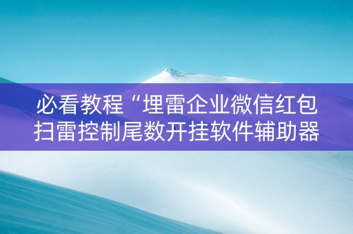 必看教程“埋雷企业微信红包扫雷控制尾数开挂软件辅助器”（详细透视教程）-哔哩哔哩