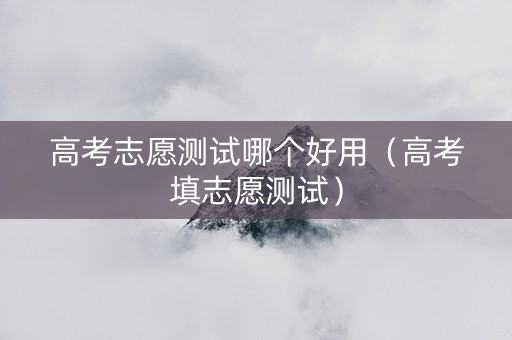 高考志愿测试哪个好用（高考填志愿测试）