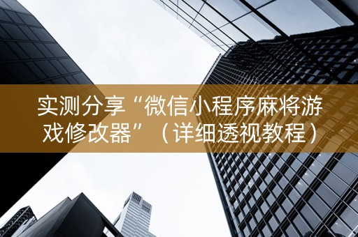 实测分享“微信小程序麻将游戏修改器”（详细透视教程）-哔哩哔哩