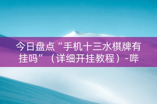 今日盘点“手机十三水棋牌有挂吗”（详细开挂教程）-哔哩哔哩