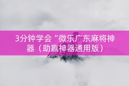 3分钟学会“微乐广东麻将神器（助赢神器通用版）