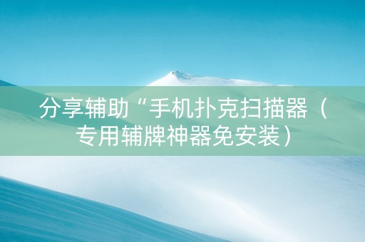分享辅助“手机扑克扫描器（专用辅牌神器免安装）