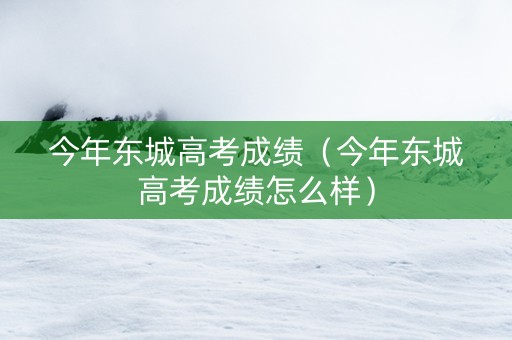 今年东城高考成绩（今年东城高考成绩怎么样）