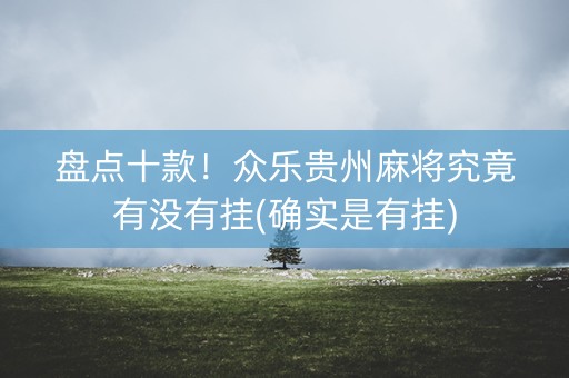盘点十款！众乐贵州麻将究竟有没有挂(确实是有挂)