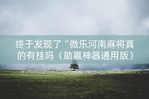 终于发现了“微乐河南麻将真的有挂吗（助赢神器通用版）