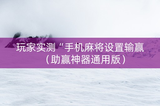 玩家实测“手机麻将设置输赢（助赢神器通用版）
