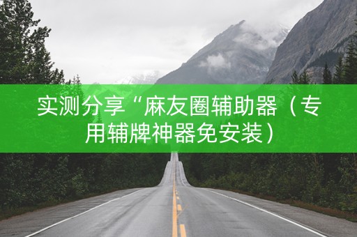 实测分享“麻友圈辅助器（专用辅牌神器免安装）
