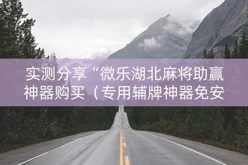 实测分享“微乐湖北麻将助赢神器购买（专用辅牌神器免安装）