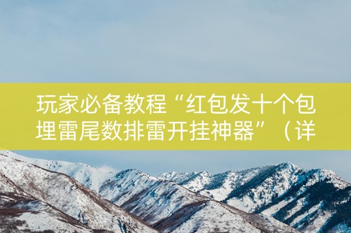 玩家必备教程“红包发十个包埋雷尾数排雷开挂神器”（详细透视教程）-哔哩哔哩
