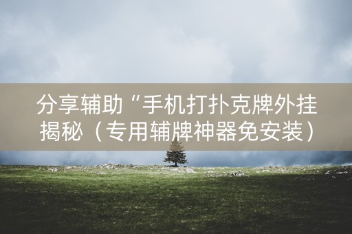 分享辅助“手机打扑克牌外挂揭秘（专用辅牌神器免安装）