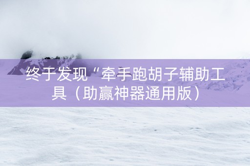 终于发现“牵手跑胡子辅助工具（助赢神器通用版）