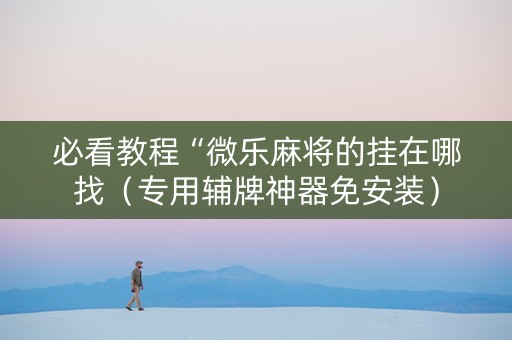 必看教程“微乐麻将的挂在哪找（专用辅牌神器免安装）
