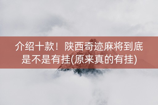 介绍十款！陕西奇迹麻将到底是不是有挂(原来真的有挂)