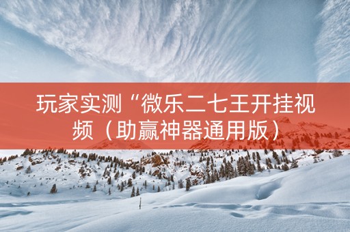 玩家实测“微乐二七王开挂视频（助赢神器通用版）