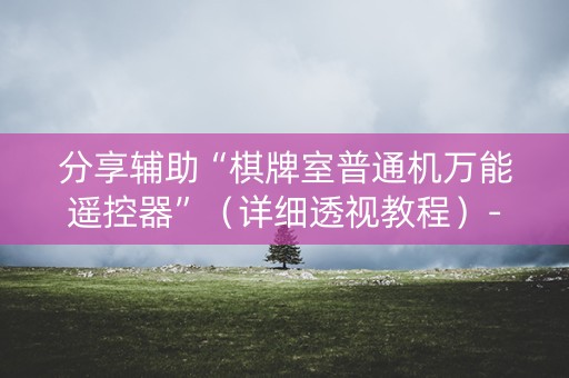 分享辅助“棋牌室普通机万能遥控器”（详细透视教程）-哔哩哔哩