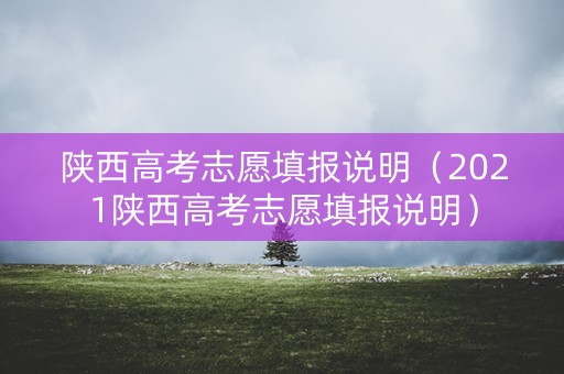 陕西高考志愿填报说明（2021陕西高考志愿填报说明）