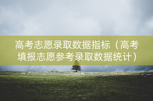 高考志愿录取数据指标（高考填报志愿参考录取数据统计）