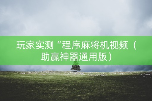 玩家实测“程序麻将机视频（助赢神器通用版）