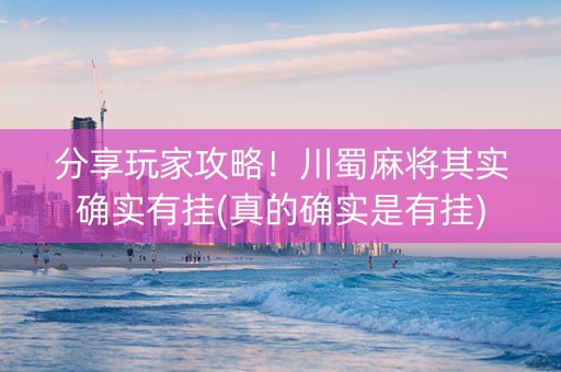 分享玩家攻略！川蜀麻将其实确实有挂(真的确实是有挂)