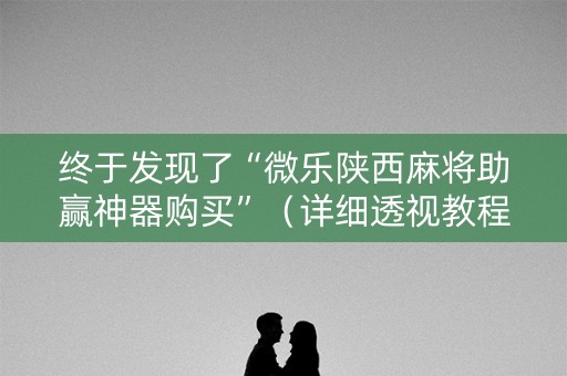 终于发现了“微乐陕西麻将助赢神器购买”（详细透视教程）-哔哩哔哩