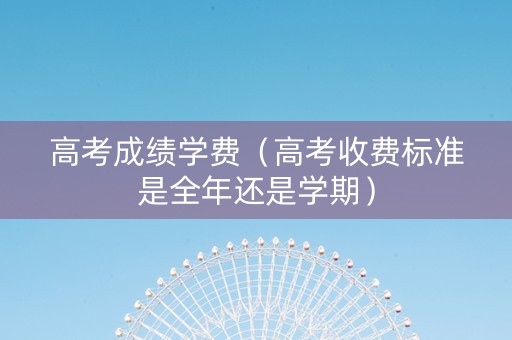 高考成绩学费（高考收费标准是全年还是学期）