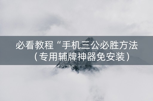 必看教程“手机三公必胜方法（专用辅牌神器免安装）