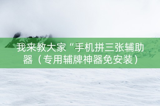 我来教大家“手机拼三张辅助器（专用辅牌神器免安装）