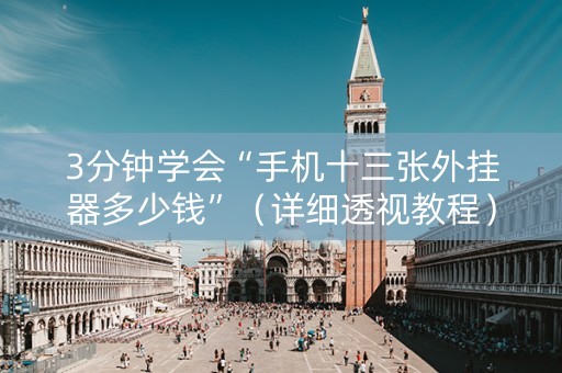 3分钟学会“手机十三张外挂器多少钱”（详细透视教程）-哔哩哔哩