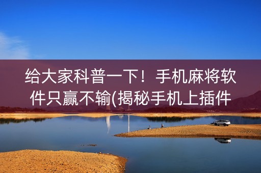 给大家科普一下！手机麻将软件只赢不输(揭秘手机上插件购买)