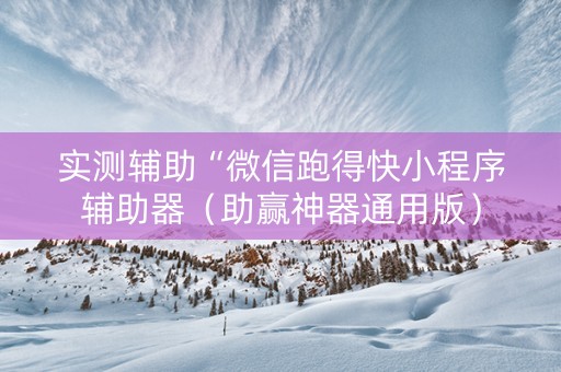 实测辅助“微信跑得快小程序辅助器（助赢神器通用版）