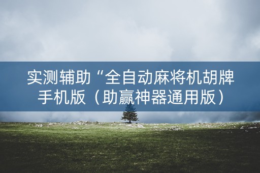 实测辅助“全自动麻将机胡牌手机版（助赢神器通用版）