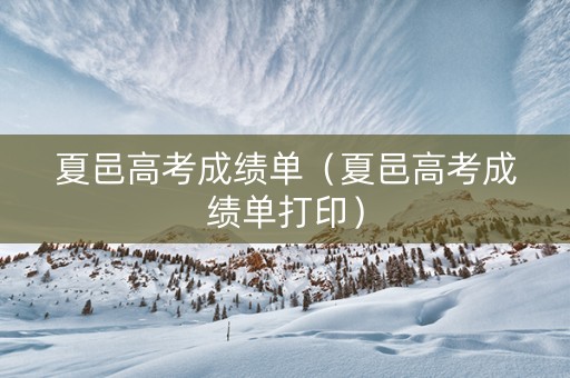 夏邑高考成绩单（夏邑高考成绩单打印）