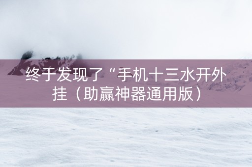 终于发现了“手机十三水开外挂（助赢神器通用版）