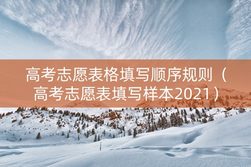 高考志愿表格填写顺序规则（高考志愿表填写样本2021）