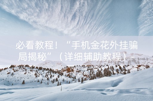 必看教程！“手机金花外挂骗局揭秘”（详细辅助教程）-哔哩哔哩