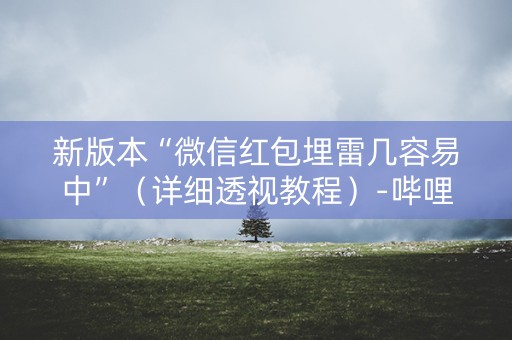 新版本“微信红包埋雷几容易中”（详细透视教程）-哔哩哔哩
