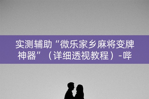实测辅助“微乐家乡麻将变牌神器”（详细透视教程）-哔哩哔哩