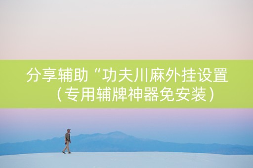 分享辅助“功夫川麻外挂设置（专用辅牌神器免安装）