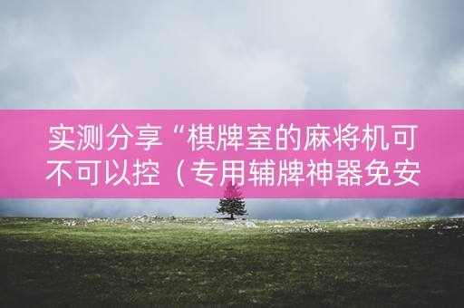 实测分享“棋牌室的麻将机可不可以控（专用辅牌神器免安装）