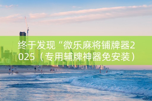 终于发现“微乐麻将铺牌器2025（专用辅牌神器免安装）