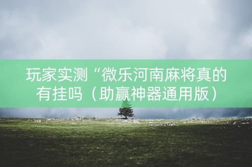 玩家实测“微乐河南麻将真的有挂吗（助赢神器通用版）