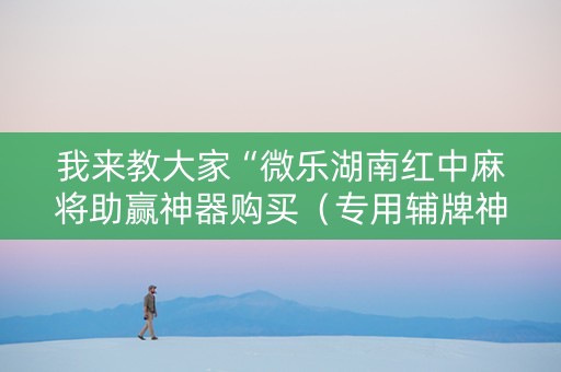 我来教大家“微乐湖南红中麻将助赢神器购买（专用辅牌神器免安装）
