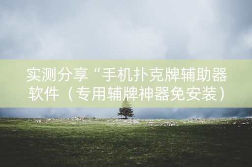 实测分享“手机扑克牌辅助器软件（专用辅牌神器免安装）